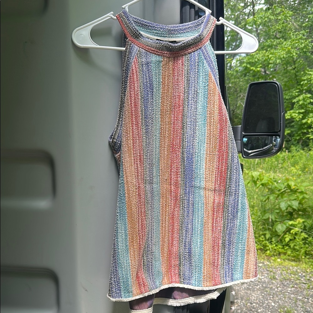 Multicolor Top Sleeveless Casual